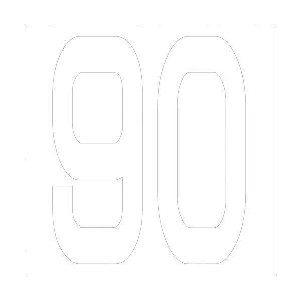 カッティングステッカー 数字90 文字高100mm 白 6300005801 1点