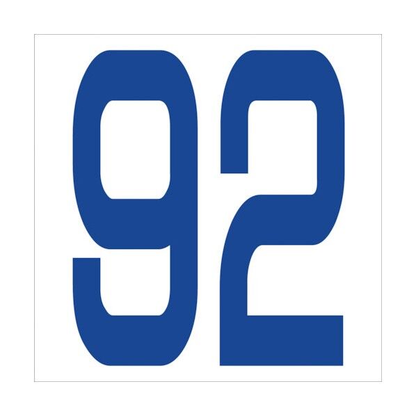 カッティングステッカー 数字92 文字高100mm 青 6300005983 1点