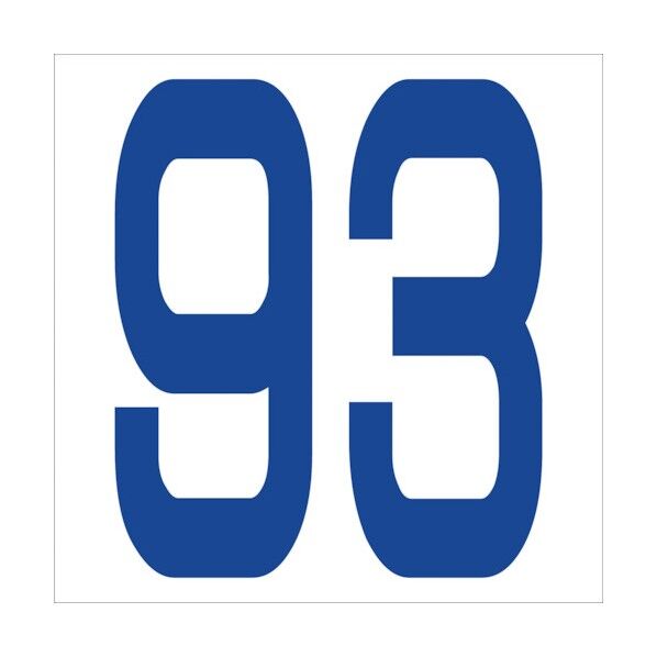 カッティングステッカー 数字93 文字高100mm 青 6300005984 1点