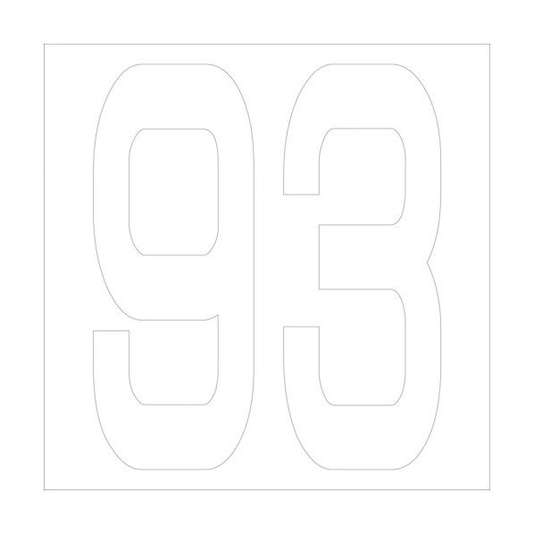 カッティングステッカー 数字93 文字高100mm 白 6300005804 1点