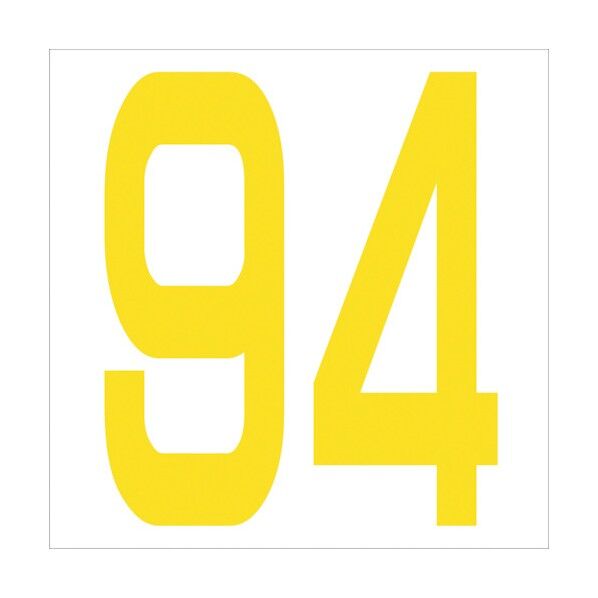 カッティングステッカー 数字94 文字高100mm 黄 6300006075 1点