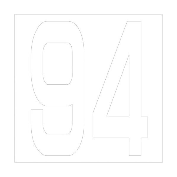 カッティングステッカー 数字94 文字高100mm 白 6300005805 1点