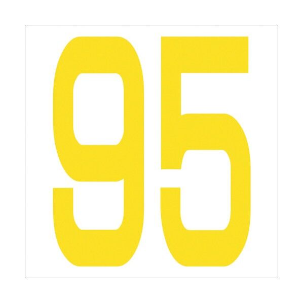 カッティングステッカー 数字95 文字高100mm 黄 6300006076 1点