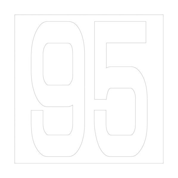 カッティングステッカー 数字95 文字高100mm 白 6300005806 1点