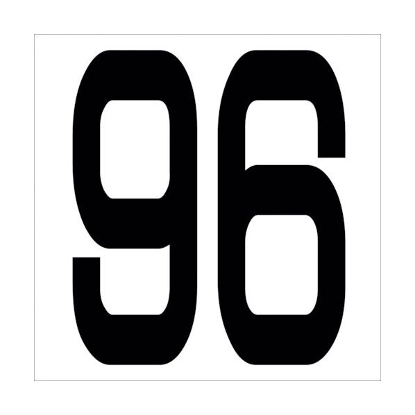 カッティングステッカー 数字96 文字高100mm 黒 6300005717 1点