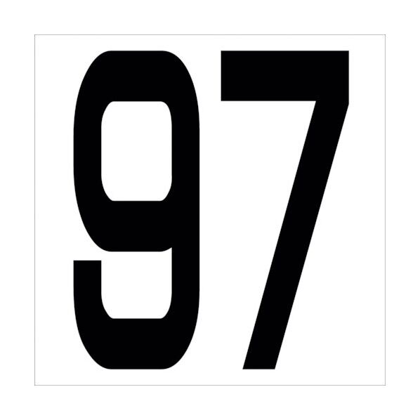 カッティングステッカー 数字97 文字高100mm 黒 6300005718 1点