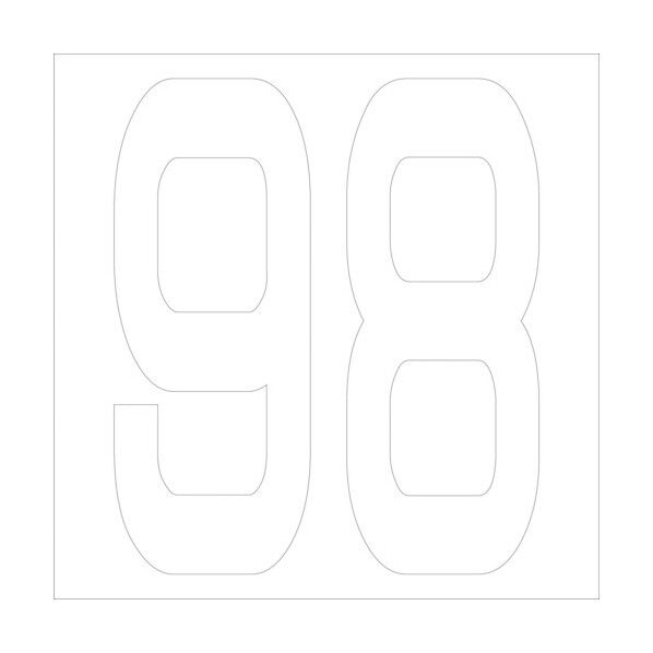 カッティングステッカー 数字98 文字高100mm 白 6300005809 1点