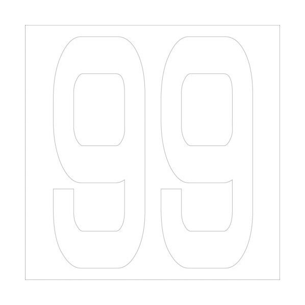 カッティングステッカー 数字99 文字高100mm 白 6300005810 1点