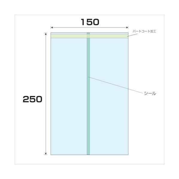 OPP パートコート袋 厚み0.04 幅150x長さ250mm 6300008044 100枚