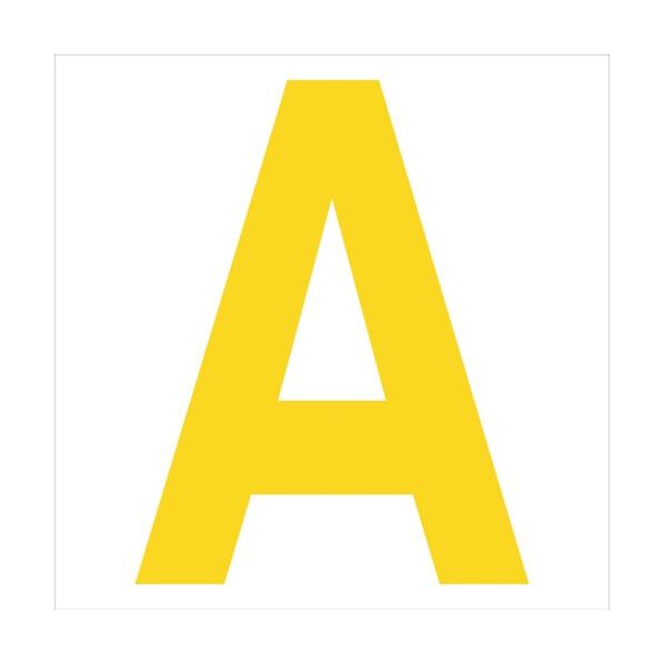 カッティングステッカー 英字A 文字高100mm 黄 6300008316 1点