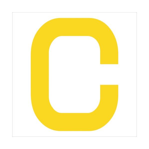 カッティングステッカー 英字C 文字高100mm 黄 6300008318 1点