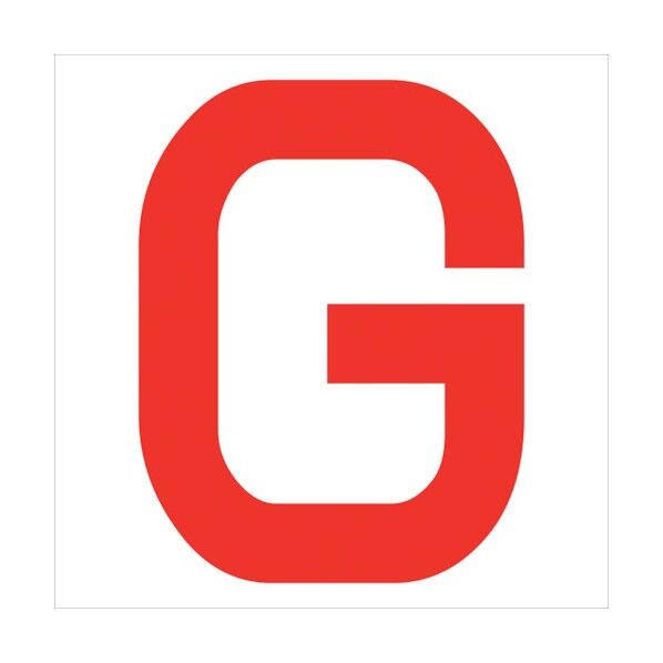 カッティングステッカー 英字G 文字高100mm 赤 6300008250 1点