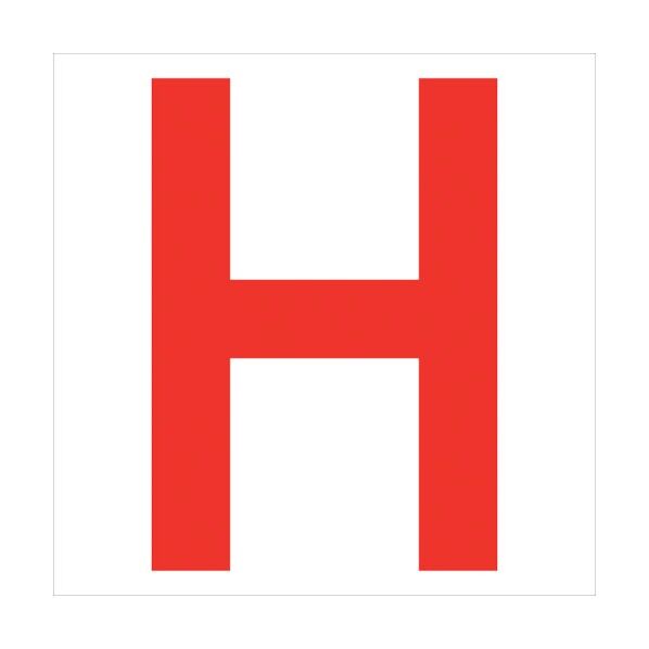 カッティングステッカー 英字H 文字高100mm 赤 6300008251 1点