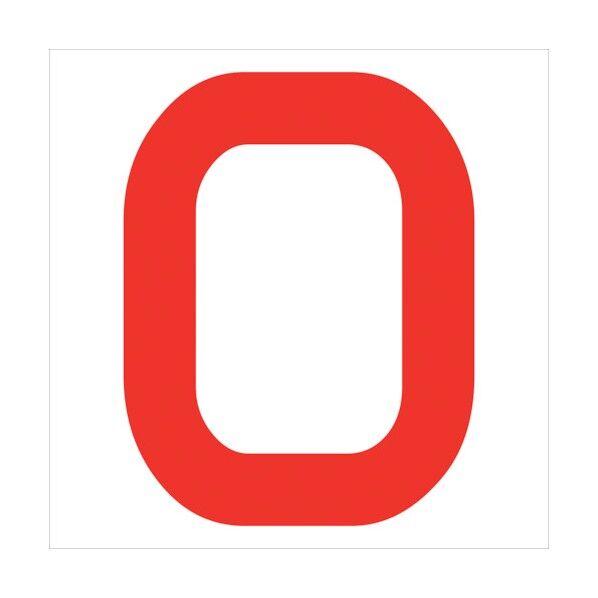 カッティングステッカー 英字O 文字高100mm 赤 6300008258 1点