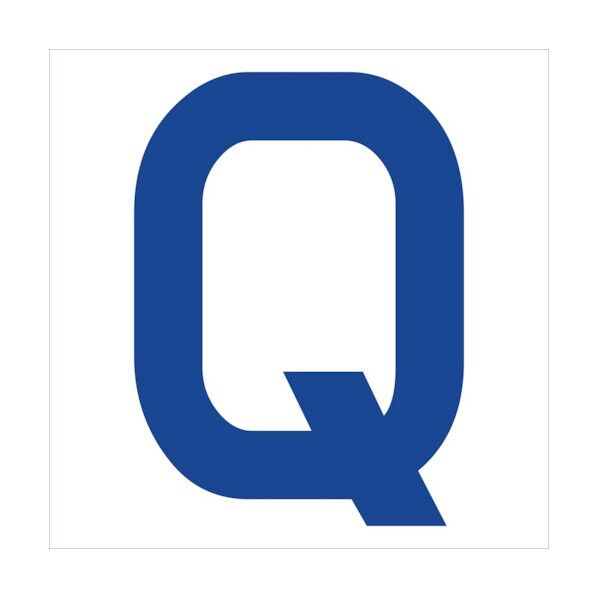 カッティングステッカー 英字Q 文字高100mm 青 6300008296 1点