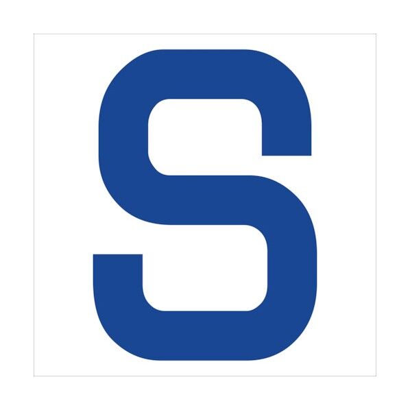 カッティングステッカー 英字S 文字高100mm 青 6300008298 1点