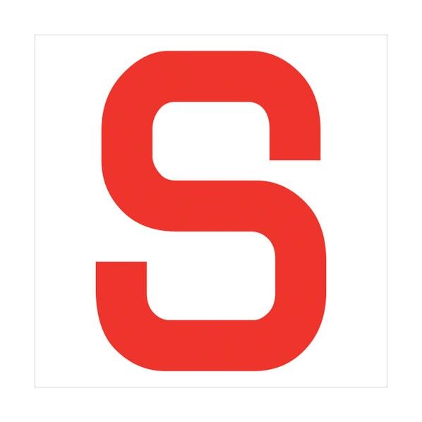 カッティングステッカー 英字S 文字高100mm 赤 6300008262 1点