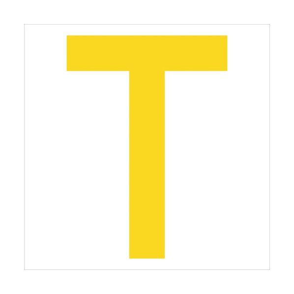 カッティングステッカー 英字T 文字高100mm 黄 6300008335 1点