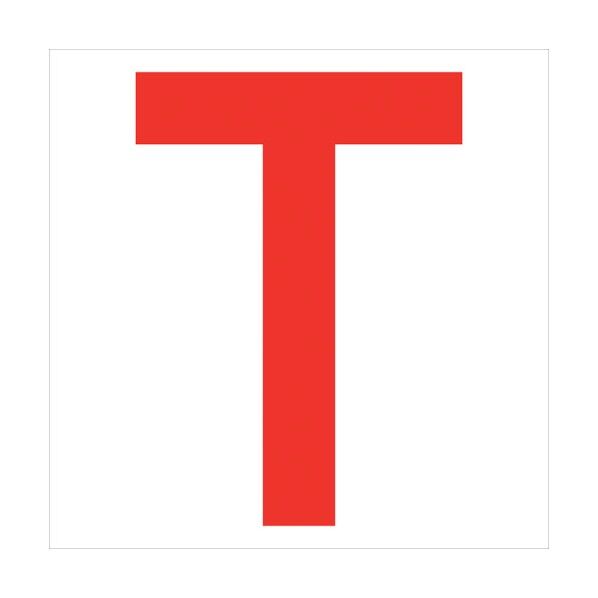 カッティングステッカー 英字T 文字高100mm 赤 6300008263 1点