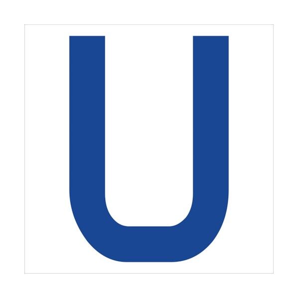 カッティングステッカー 英字U 文字高100mm 青 6300008300 1点