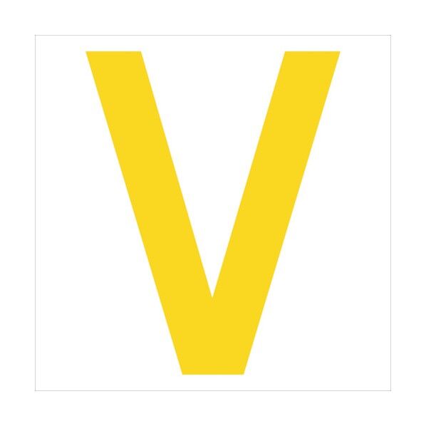 カッティングステッカー 英字V 文字高100mm 黄 6300008337 1点