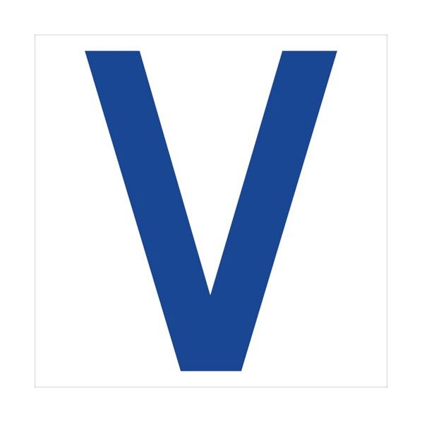 カッティングステッカー 英字V 文字高100mm 青 6300008301 1点