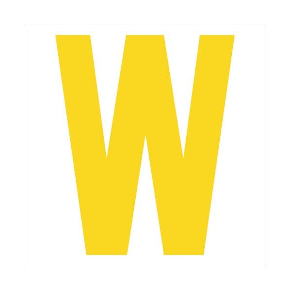 カッティングステッカー 英字W 文字高100mm 黄 6300008338 1点