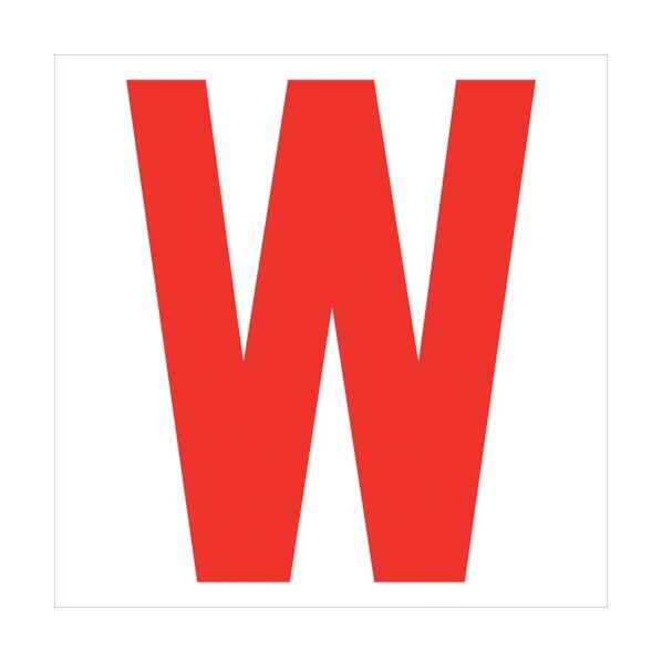 カッティングステッカー 英字W 文字高100mm 赤 6300008266 1点