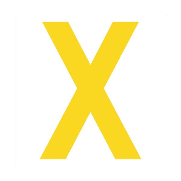 カッティングステッカー 英字X 文字高100mm 黄 6300008339 1点