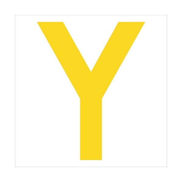 カッティングステッカー 英字Y 文字高100mm 黄 6300008340 1点