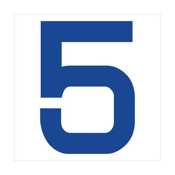 カッティングステッカー 数字5 文字高100mm 青 6300008275 1点