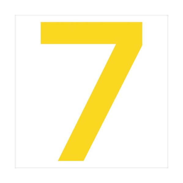 カッティングステッカー 数字7 文字高100mm 黄 6300008313 1点