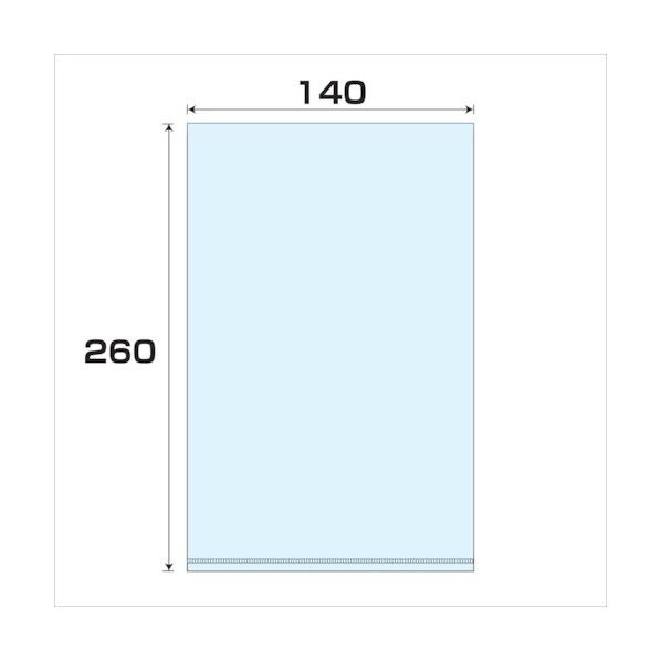 ポリプロピレン袋 (PP)厚み0.05 幅140x長さ260mm 6300008003 1000枚