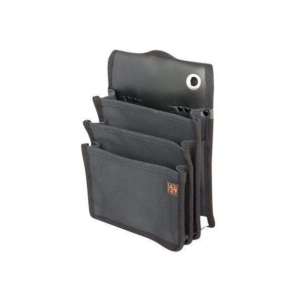 NO.117-BK 頑丈腰袋3段 黒 高さ30cm 幅20cm 203301 1個