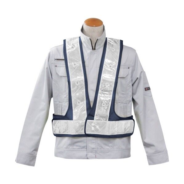 LED反射ベスト ネイビーxシルバー LE-BW-60 6300020965 1点