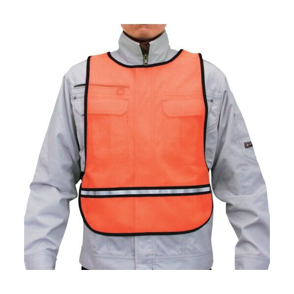 反射材付きベスト ビブス 蛍光オレンジ KOBI-5529 6300020968 1点