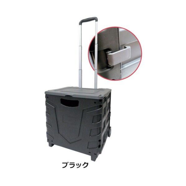 キャリーコンテナM 2輪タイプ フタ付き K-246 BK 6300021038 1点