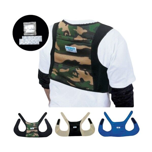 アイスバックダブル(W)保冷剤付 迷彩 フリーサイズ(約)縦260×横350×厚さ3mm アルミ保冷剤(約)160×170mm 5連保冷剤(約)300×80mm BR-556M 1着