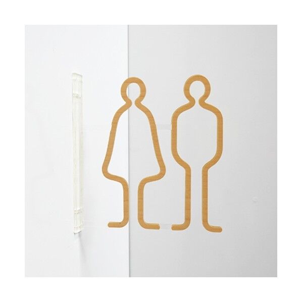 ツケレルン 1Wayピクトサイン(男女並びトイレ01 ) チークウッド 6300028513   1個