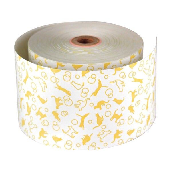 ファンシーレジ用紙 58mm幅 ねこ クリーム 50巻入 6300027970 1セット