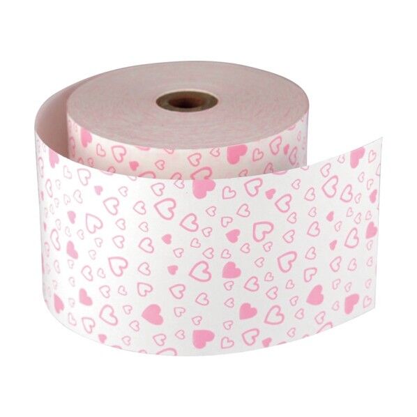 ファンシーレジ用紙 80mm幅 ハート ピンク 8巻入 6300028040 1セット