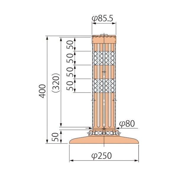 ポストコーン腰みの付防塵PATK-40-250-R 6300029571 1本