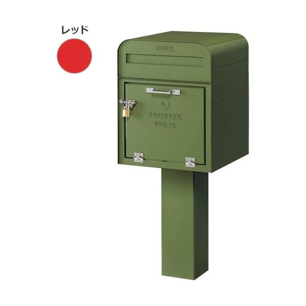 DEPO ポスト+宅配BOX80 レッドDP-81-DPE 6300031379 1台