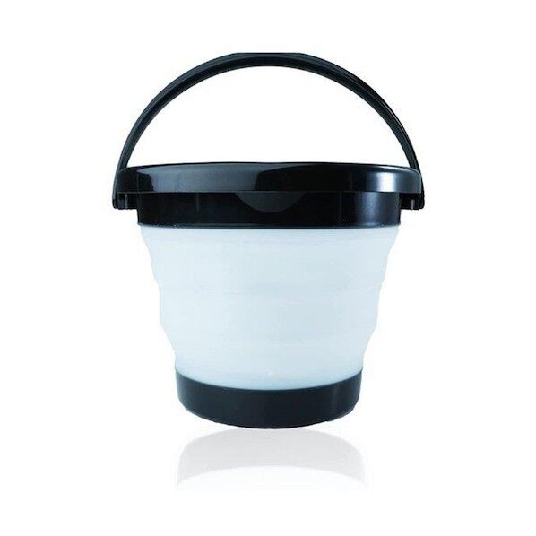 着脱式ライト付き折りたたみバケツ 黒 6300033711 1台