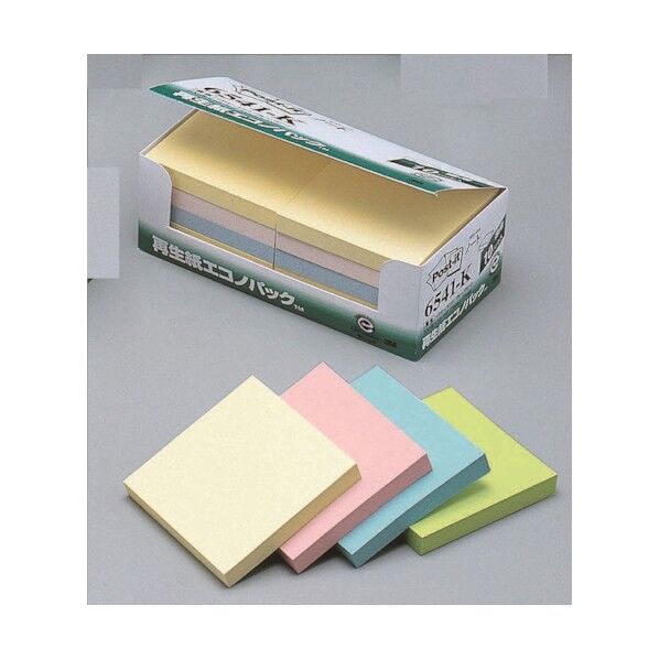 ポストイット再生紙エコノパック 混色 6541-K 1000枚