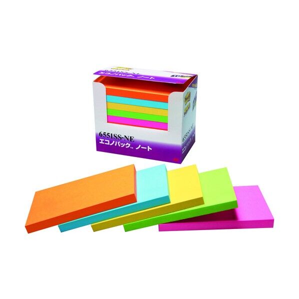 エコノパックTM 強粘着ノート 5色混色 6551SS-NE 900枚