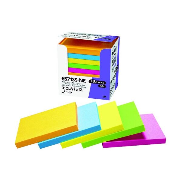 エコノパックTM 強粘着ノート 5色混色 6571SS-NE 900枚