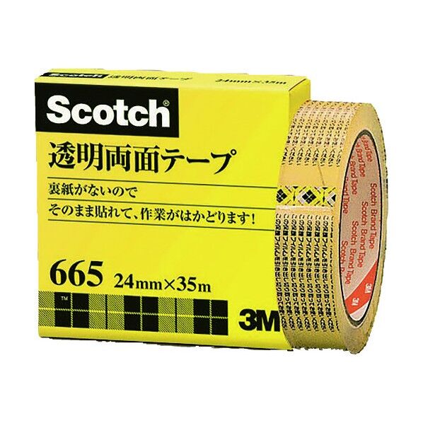 透明両面テープ24mm 665-3-24 1巻