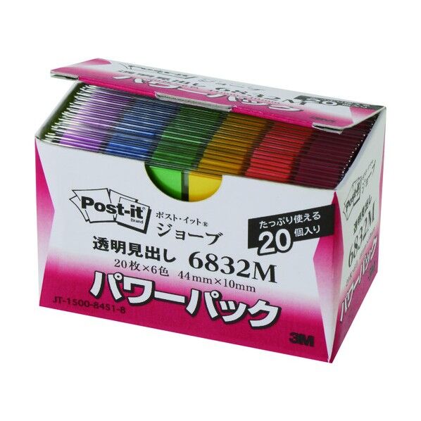 ポストイットジョーブパワーP透明見出し 6832M 1個