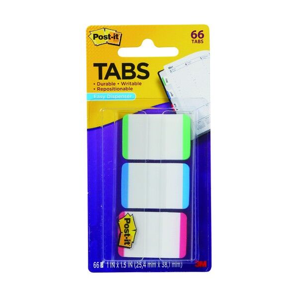 ポスト・イット 超丈夫なインデックス38.1X25.4mm 66枚 3色 686L-GBR 66枚